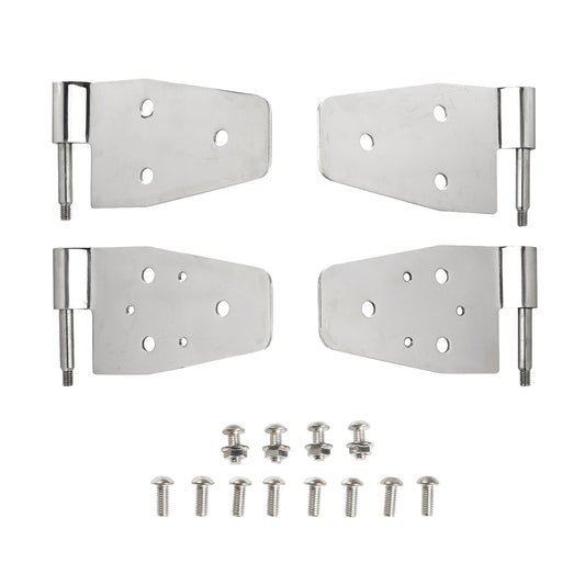 Smittybilt Door Hinge Fits 1987-2006 w/Half Steel Door 2000-2006w/Full Steel Door Completed Set Of 4 Stainless Steel No Drill Installation Front I 7441