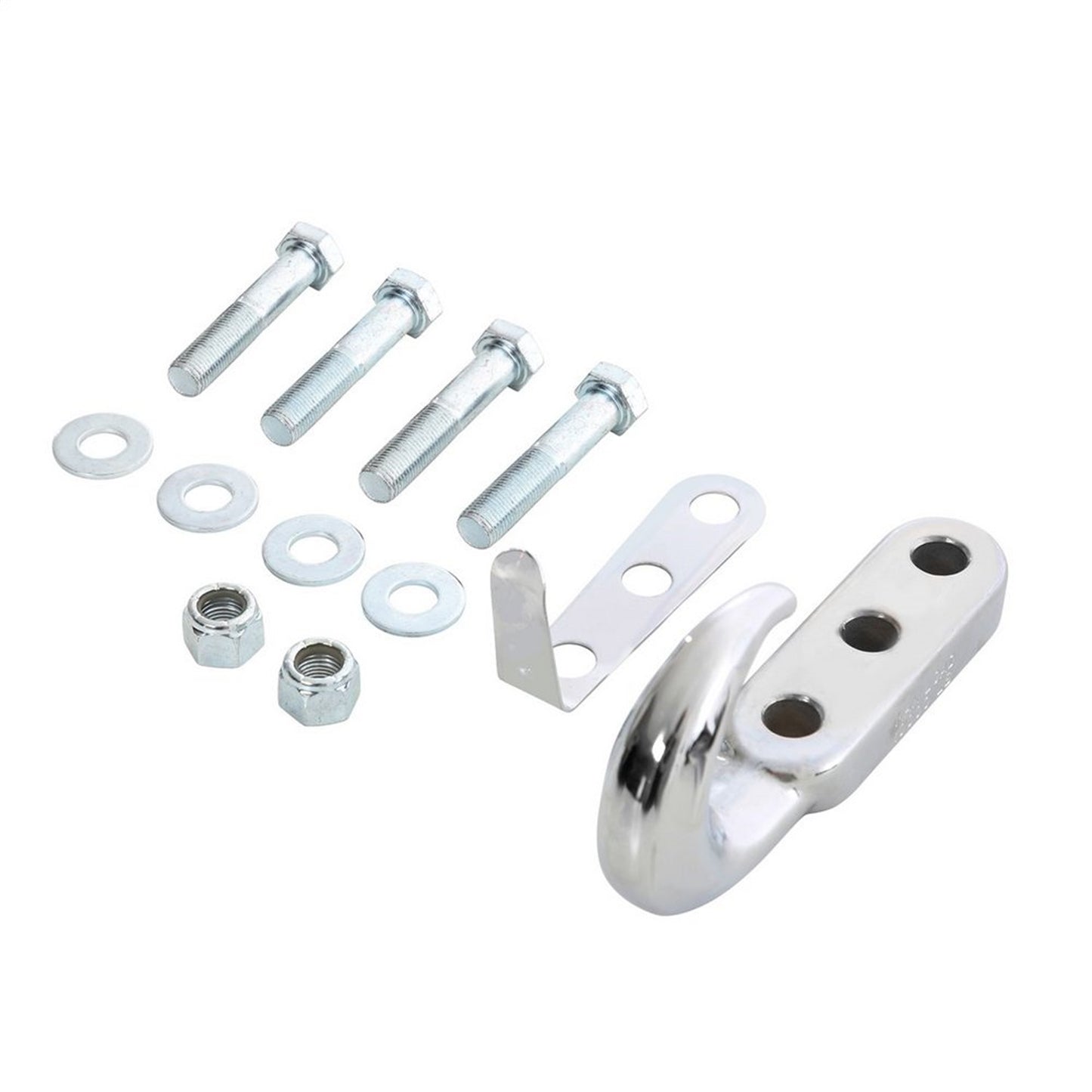 Smittybilt Tow Hook Kit Incl. Tow Hook Clip 2 Nuts Bolts Chrome No Drill Installation Front I 7505