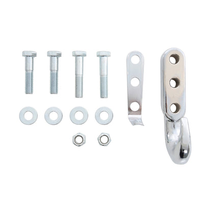 Smittybilt Tow Hook Kit Incl. Tow Hook Clip 2 Nuts Bolts Chrome No Drill Installation Front I 7505