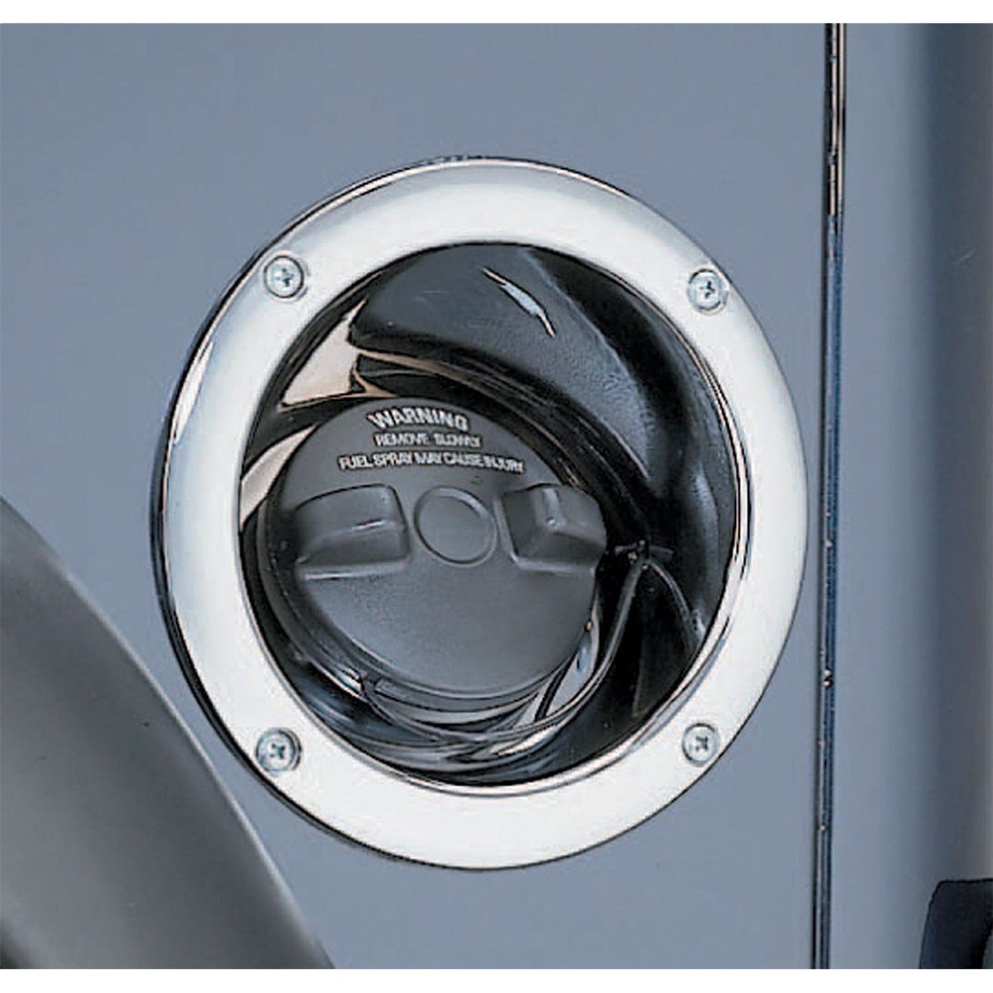 Smittybilt Gas Filler Housing Direct Replacement Chrome No Drill Installation I 7508
