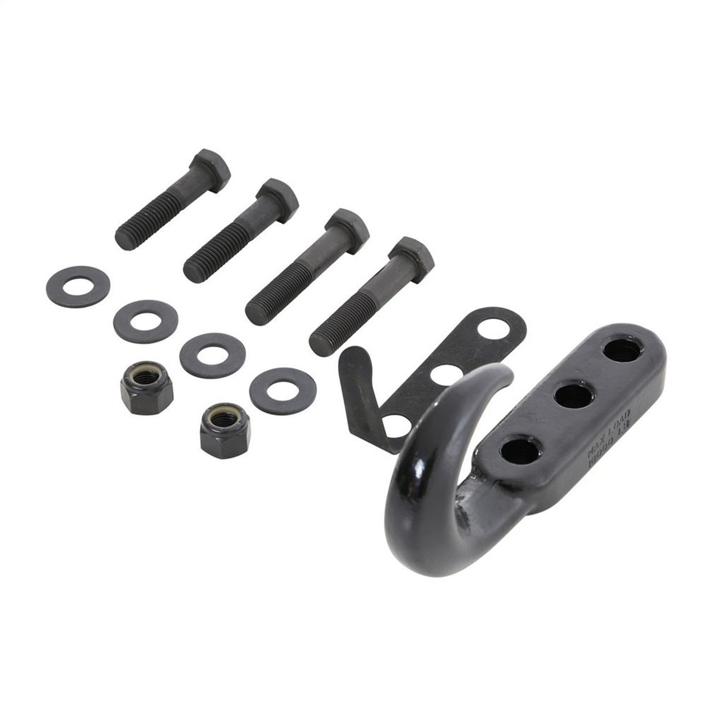 Smittybilt Tow Hook Kit Incl. Tow Hook Clip 2 Nuts Bolts Black No Drill Installation Front I 7605