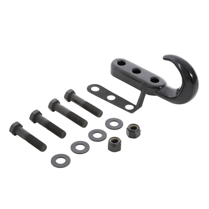 Smittybilt Tow Hook Kit Incl. Tow Hook Clip 2 Nuts Bolts Black No Drill Installation Front I 7605