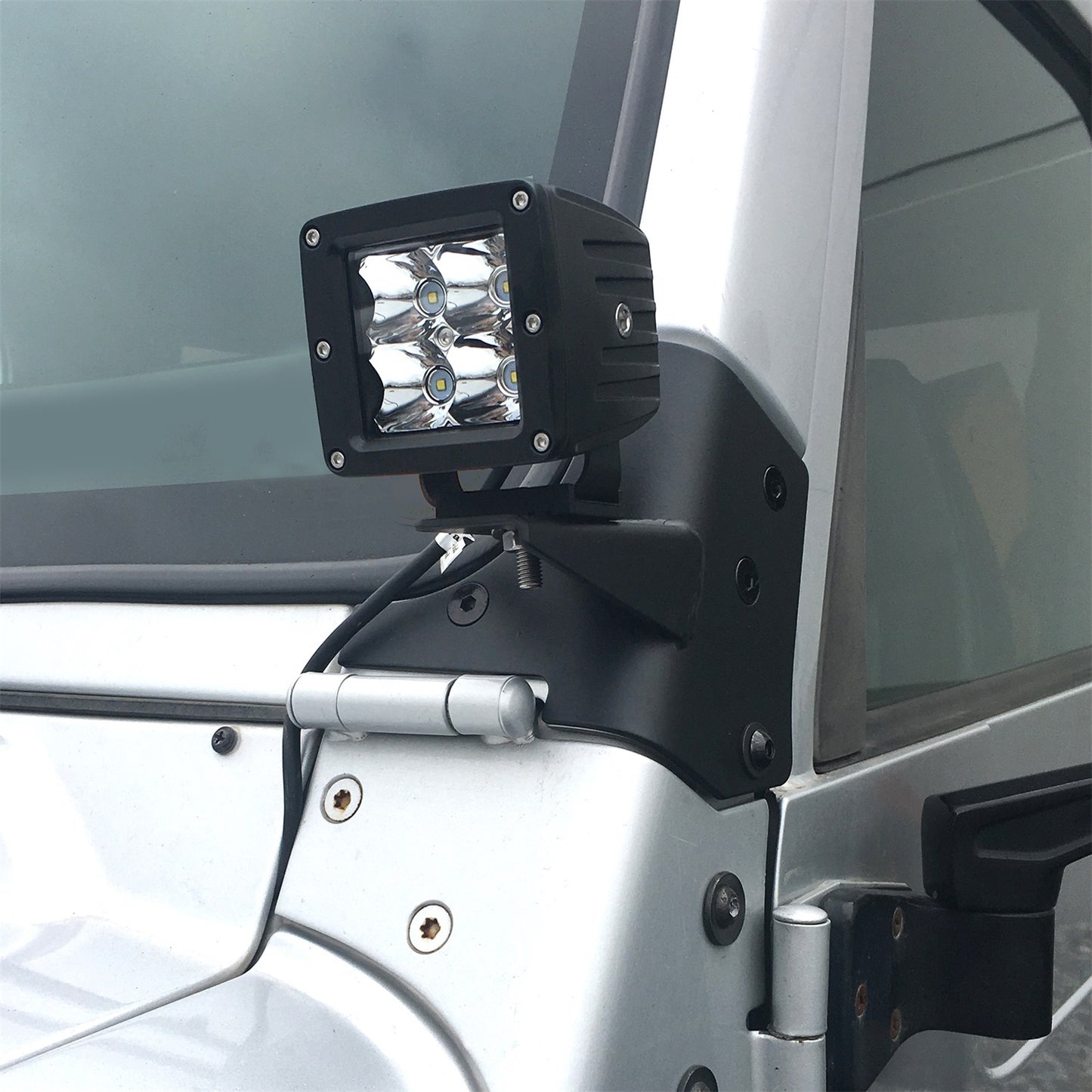 Smittybilt Windshield Mount Light Bracket Black No Drill Installation Inc. Hardware I 7608