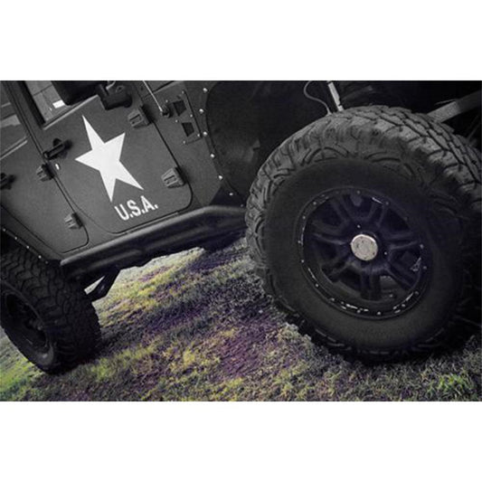 Smittybilt SRC Classic Rock Rails Black Textured No Drill Installation Rear Bumper w/o D-Ring I 76651-01