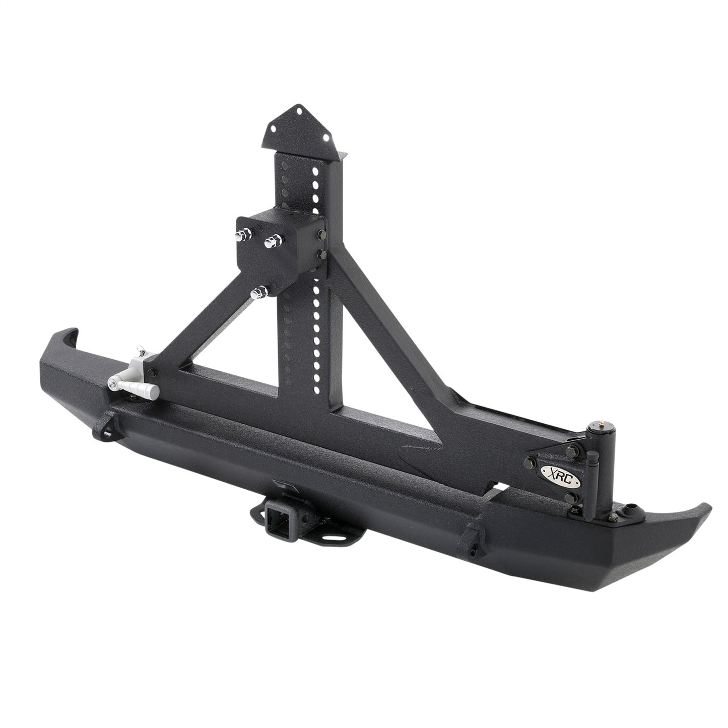 Smittybilt XRC Tire Carrier Rear w/Swing A Way Tire Carrier[31-40 in. Tire] Black Textured No Drill Installation For Use w/Smittybilt Bumper PN[76653] Not Incl. I 76654