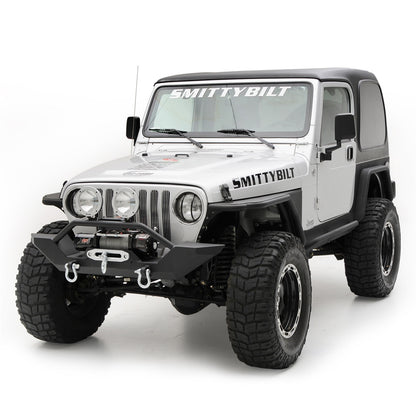 Smittybilt XRC Front Bumper Textured Black w/Two Light Tabs[Up to 9 in. Lights] I 76800
