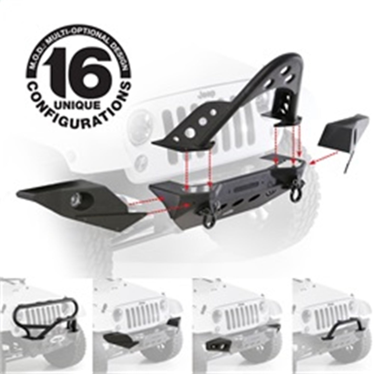 Smittybilt XRC M.O.D Bull Bar Textured Black This Is Not A Complete Bumper To Purchase Bumper Center Section Use Part No.[76825] I 76829