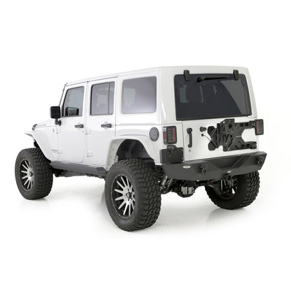Smittybilt XRC Rear Bumper Matte Black Textured Powder Coat Incl. Hitch[Class III] And D-Rings I 76855