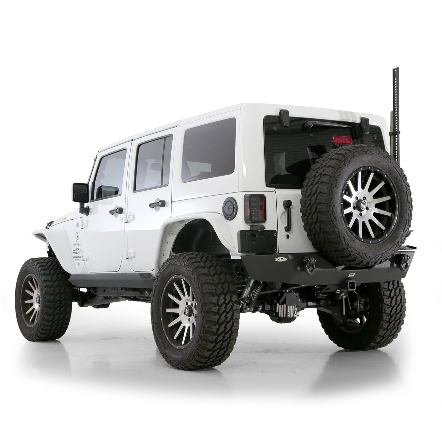 Smittybilt XRC Rear Bumper Matte Black Textured Powder Coat Incl. Hitch[Class III] And D-Rings I 76855