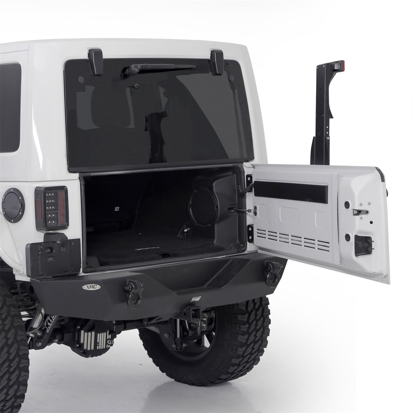 Smittybilt XRC Rear Bumper Matte Black Textured Powder Coat Incl. Hitch[Class III] And D-Rings I 76855