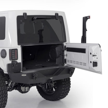 Smittybilt XRC Rear Bumper Matte Black Textured Powder Coat Incl. Hitch[Class III] And D-Rings I 76855