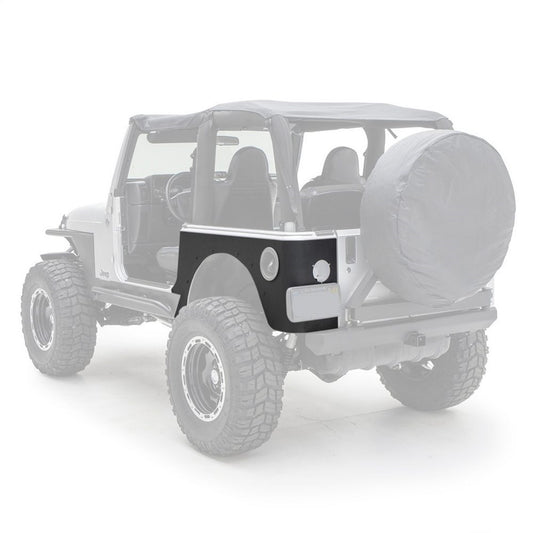 Smittybilt XRC Corner Guard Rear Black Powder Coat Incl. Cutoutes For Factory Tail Lights and Fuel Filler Optional Flare Part No.[76875] I 76874