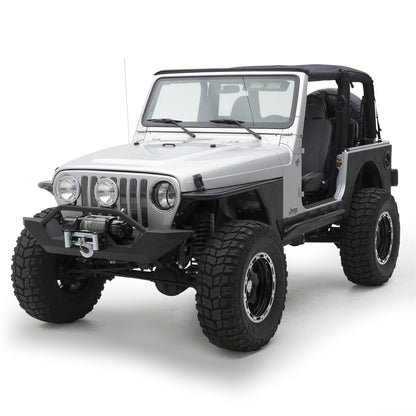 Smittybilt XRC Corner Guard Rear Black Powder Coat Incl. Cutoutes For Factory Tail Lights and Fuel Filler Optional Flare Part No.[76875] I 76874
