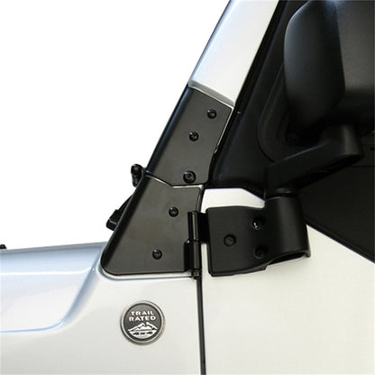 RUGGED RIDGE | 11209.02 | Windshield Hinges, 97-06 Jeep Wrangler, Black