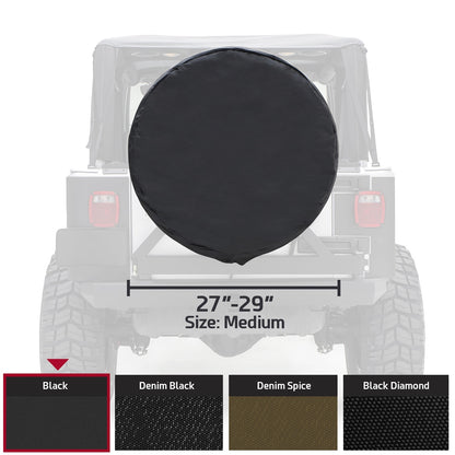 Smittybilt Spare Tire Cover Black 27-29 in. Tire Dia. Small I 772901