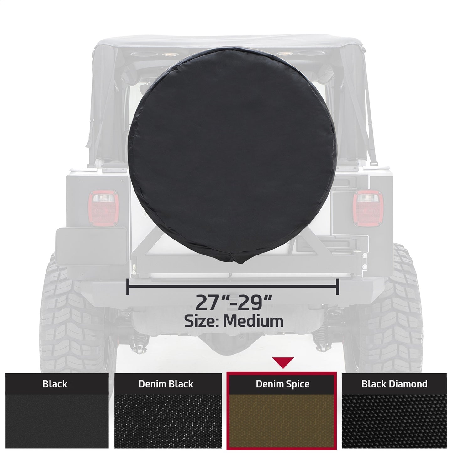 Smittybilt Spare Tire Cover Spice 27-29 in. Tire Dia. Small I 772917