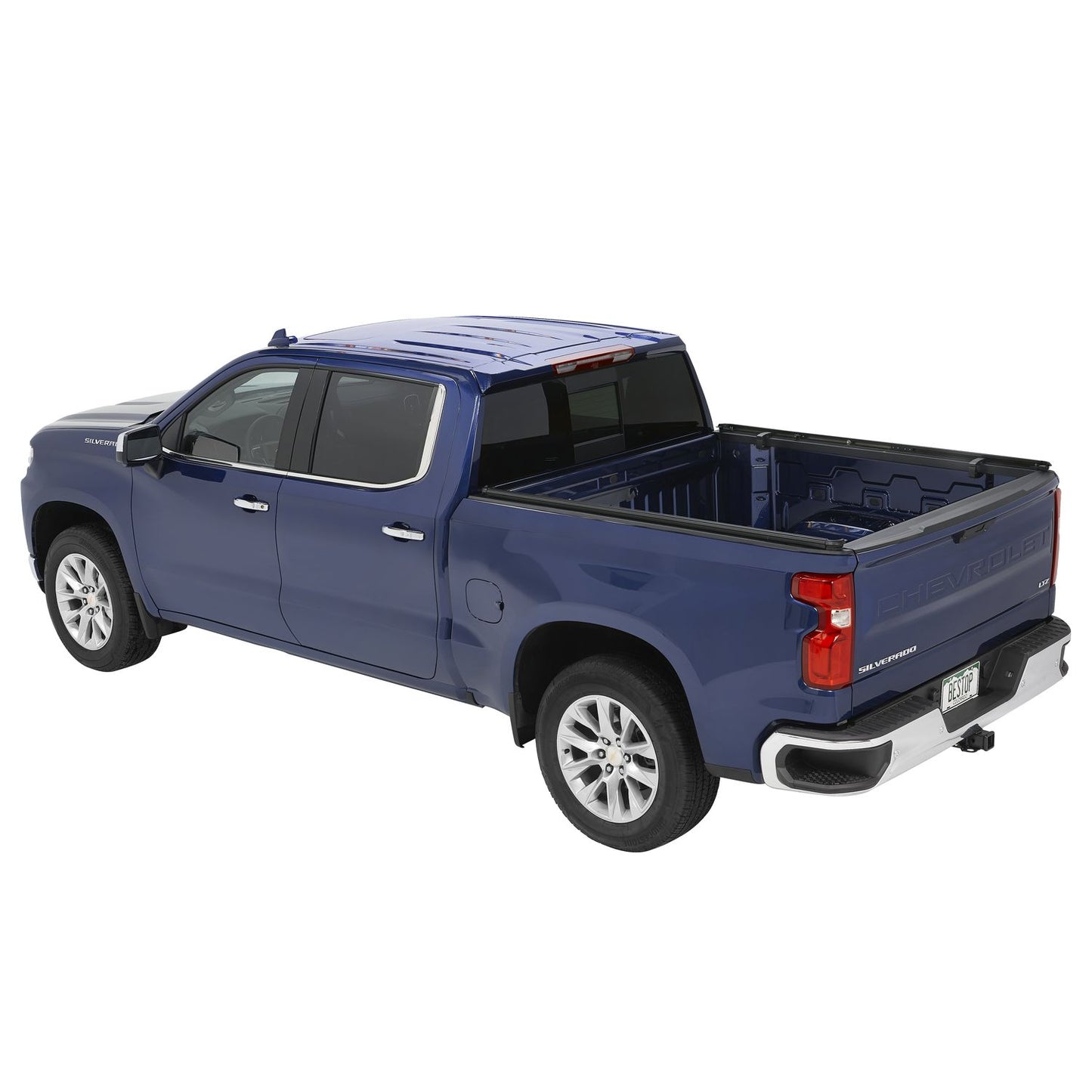 BESTOP | Supertop Truck Bed Cap 2 For Chevy/GMC 2019-2024 Silverado/Sierra 1500 5.8 Foot Black Diamond PVC Coated Sailcloth No Drill Bestop | 77318-35
