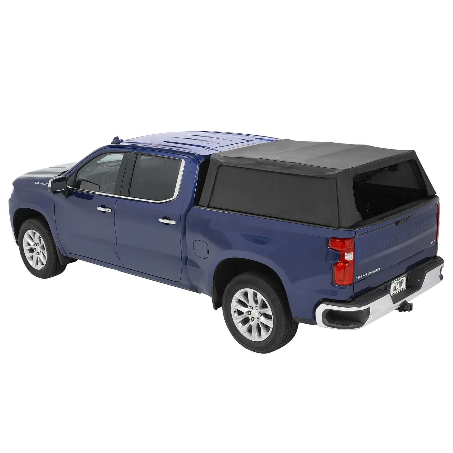 BESTOP | Supertop Truck Bed Cap 2 For Chevy/GMC 2019-2024 Silverado/Sierra 1500 Exc 19 Classic 6.5 Foot Black Diamond PVC Coated Sailcloth No Drill Bestop | 77319-35