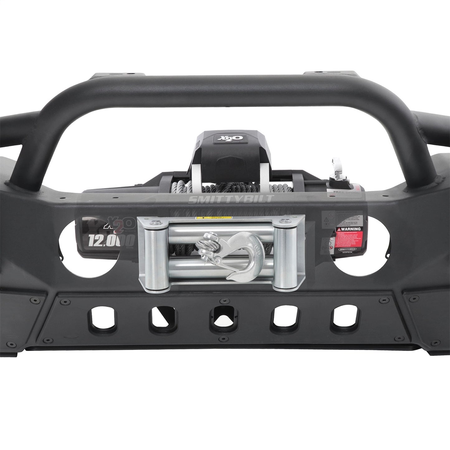 Smittybilt XRC GEN 2 Front Bumper Matte Black Powder Coat Incl. Winch Plate[Up to 12000 lb Winch] Solid D-Rings I 77807