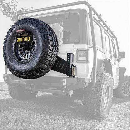 Smittybilt XRC GEN3 Tire Carrier Steel Vent Cover Adjustable Slant Tire Carrier I 77857