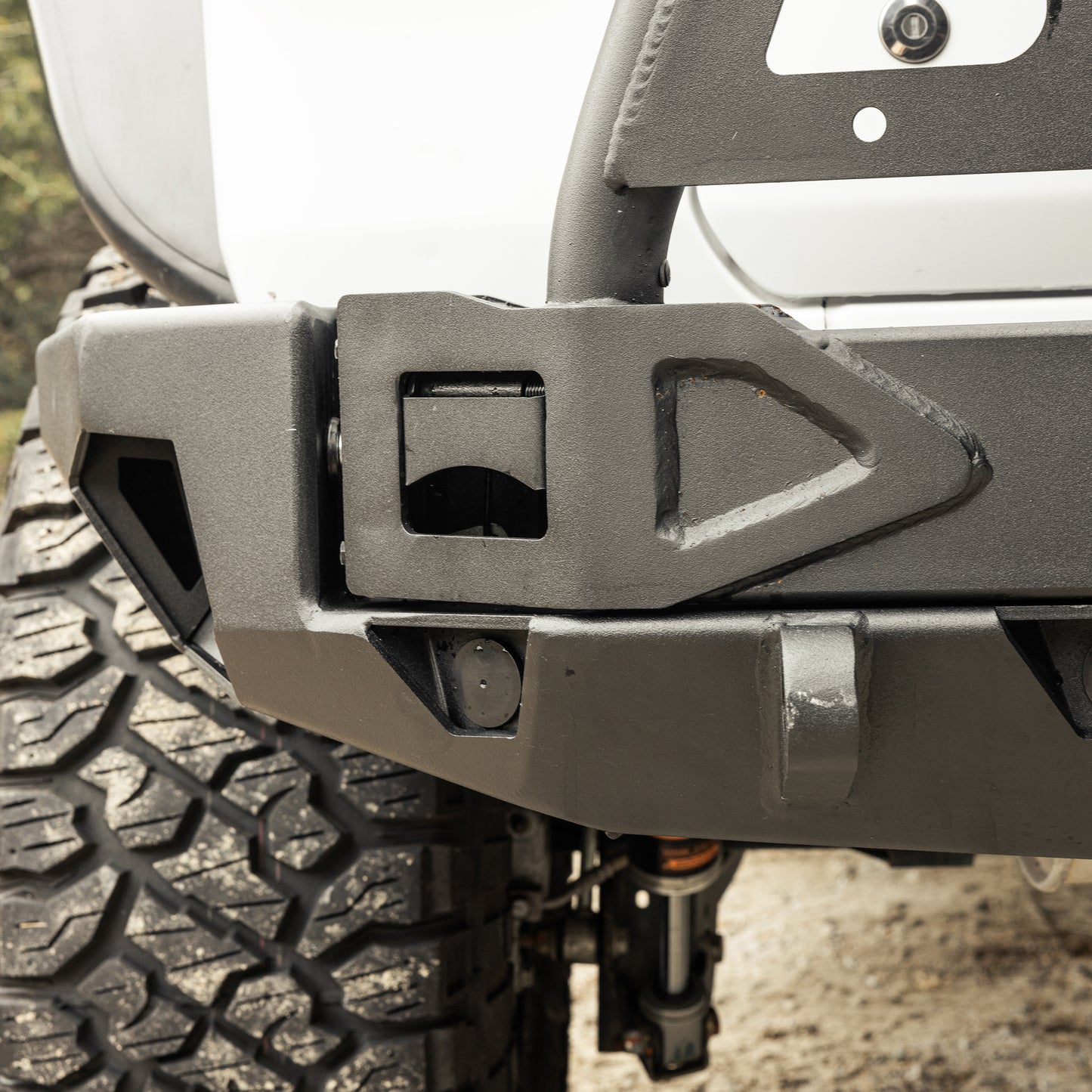 Smittybilt Atlas Rear Bumper with Tire Gate for 2018-Current Jeep Wrangler JL 77897