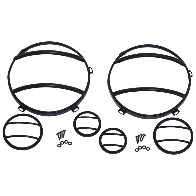 KENTROL Jeep JK Headlight and Marker Cover Set 6 Pieces 07-18 Wrangler JK Textured Black Kentrol  80013