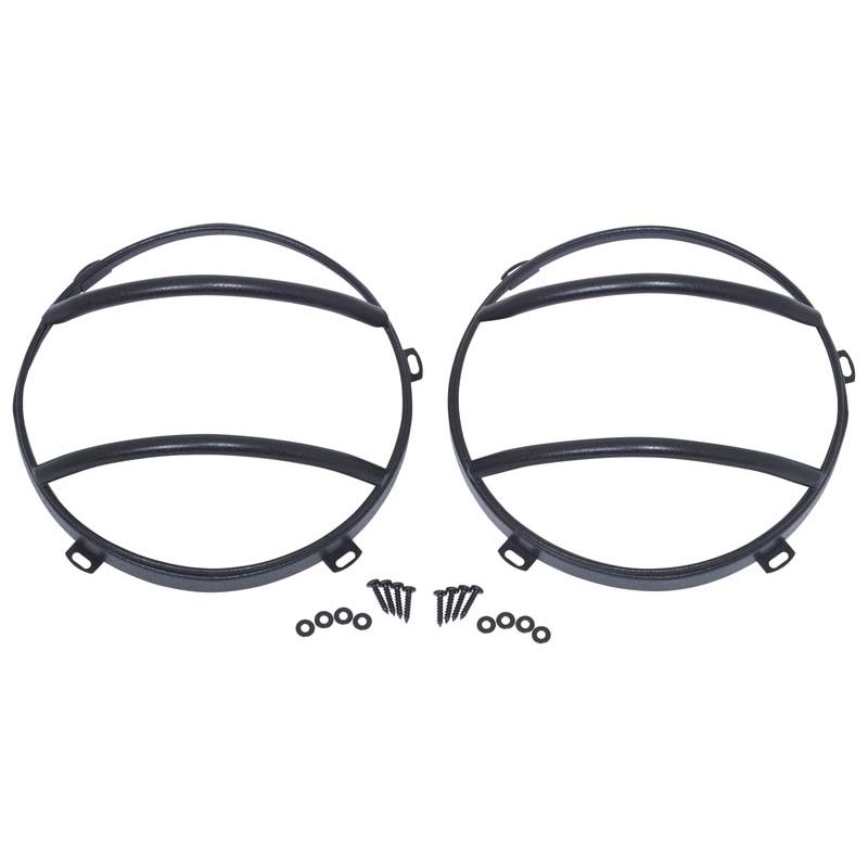 KENTROL Jeep JK Euro Headlight Guards Pair 07-18 Wrangler JK Textured Black Kentrol  80573