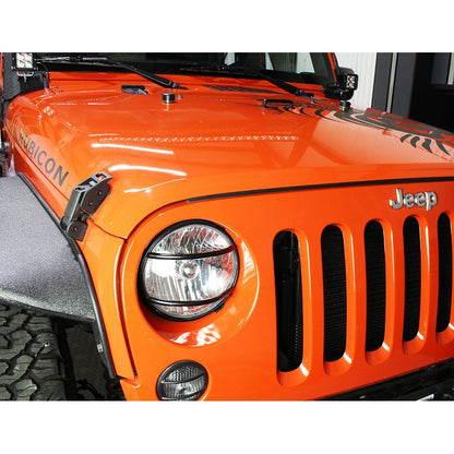 KENTROL Jeep JK Euro Headlight Guards Pair 07-18 Wrangler JK Textured Black Kentrol  80573