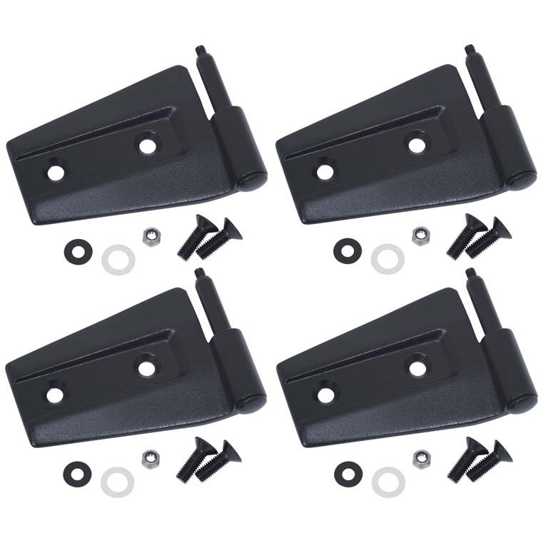 Kentrol Door Hinge Set (4 pieces) - Black Textured Stainless for 2007-2018 Jeep Wrangler JK 80575
