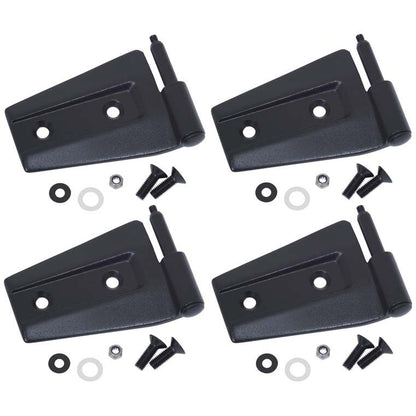Kentrol Door Hinge Set (4 pieces) - Black Textured Stainless for 2007-2018 Jeep Wrangler JK 80575