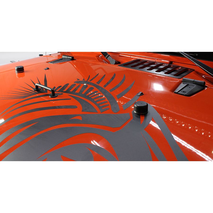 KENTROL Jeep JK Hood Kit Without Hood Catch 07-18 Wrangler JK Textured Black Kentrol  80588WHC