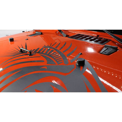 KENTROL Jeep JK Hood Kit Without Hood Catch 07-18 Wrangler JK Textured Black Kentrol  80588WHC