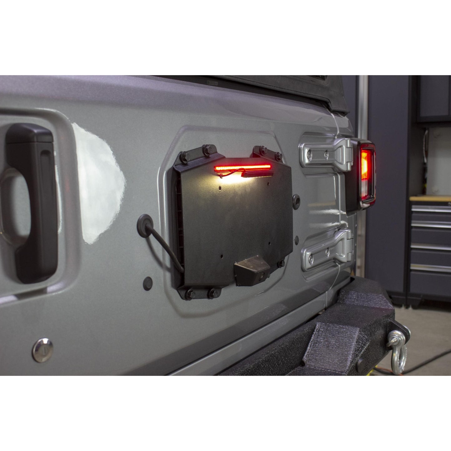 Kentrol JL BackSide License Plate Mount with LED for 18+ Jeep Wrangler JL 80718