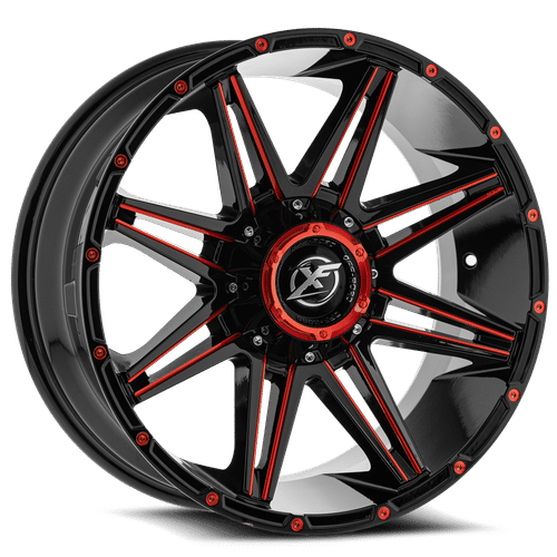 XF Off-Road XF-220 Gloss Black Milled Red