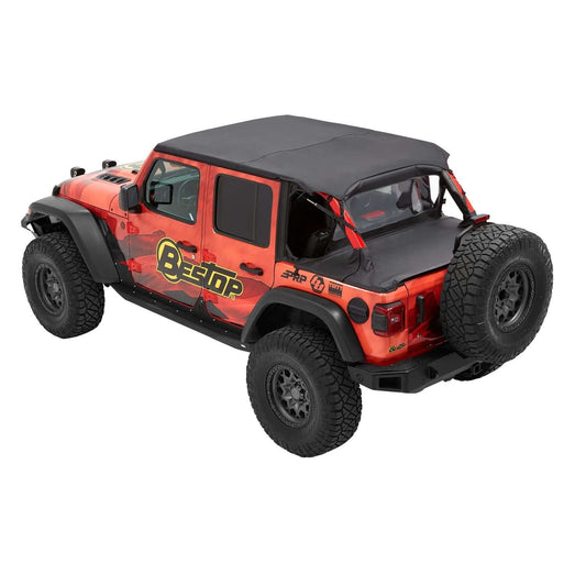 BESTOP | Cargo Deck Covers For Jeep 2018-2023 Wrangler JL 4 Door Factory Soft top Removed No Belt Rail Channels Black Diamond Bestop | 90036-35