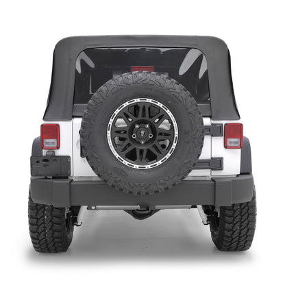 Smittybilt Replacement Soft Top Incl. 2 Front Replacement Upper Door Skins w/Tinted Windows Black Diamond I 9070235