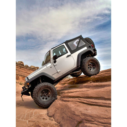 Smittybilt Replacement Soft Top Incl. 2 Front Replacement Upper Door Skins w/Tinted Windows Black Diamond I 9075235