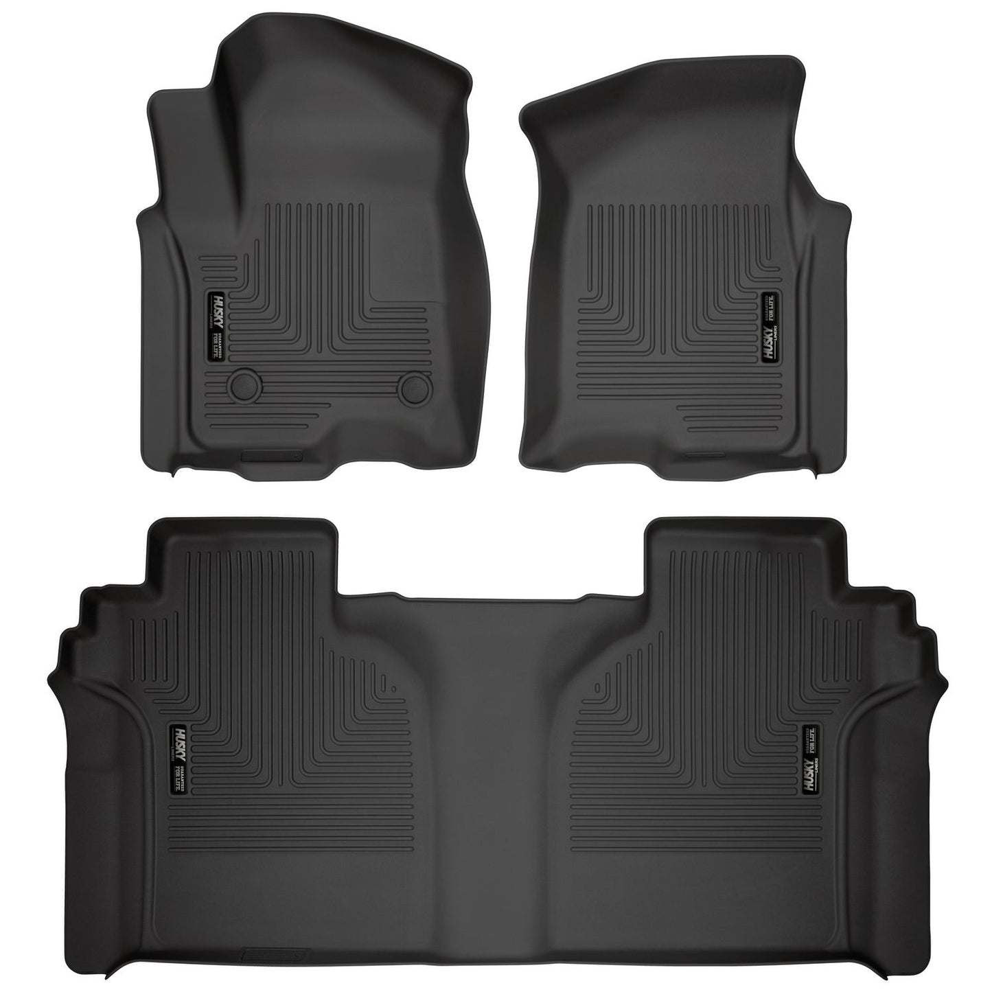 Husky Liners | Weatherbeater Front & 2nd Seat Floor Liners For 2019-2026 Silverado/Sierra 1500/2500 HD/3500 HD 3 Piece Crew Cab Husky Liners | 94021