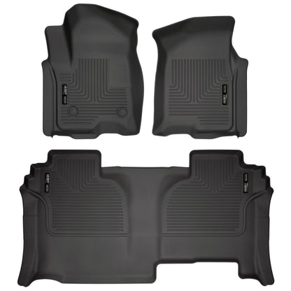 Husky Liners | Weatherbeater Front & 2nd Seat Floor Liners For 2019-2026 Silverado/Sierra 1500/2500 HD/3500 HD 4 Piece Extended Cb Husky Liners | 94031