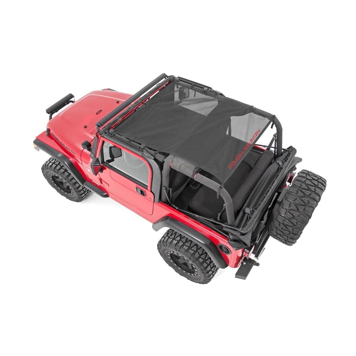 ROUGH COUNTRY Mesh Bikini Top Plus | Black | Jeep Wrangler TJ (97-06)/Wrangler YJ (92-95)  | 85106