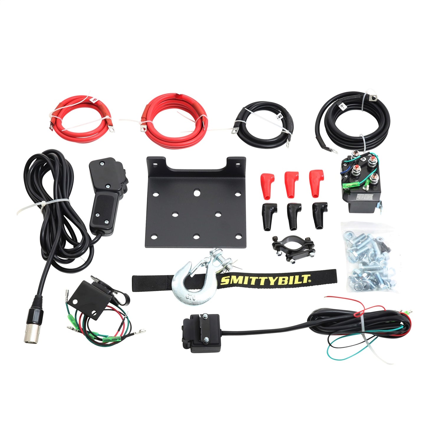 Smittybilt XRC2 Winch Rated Line Pull 2000lbs. 12V 1.0 HP 11 ft. Remote Lead 153:1 Gear Ratio Incl. 49 ft. Wire Rope I 97202