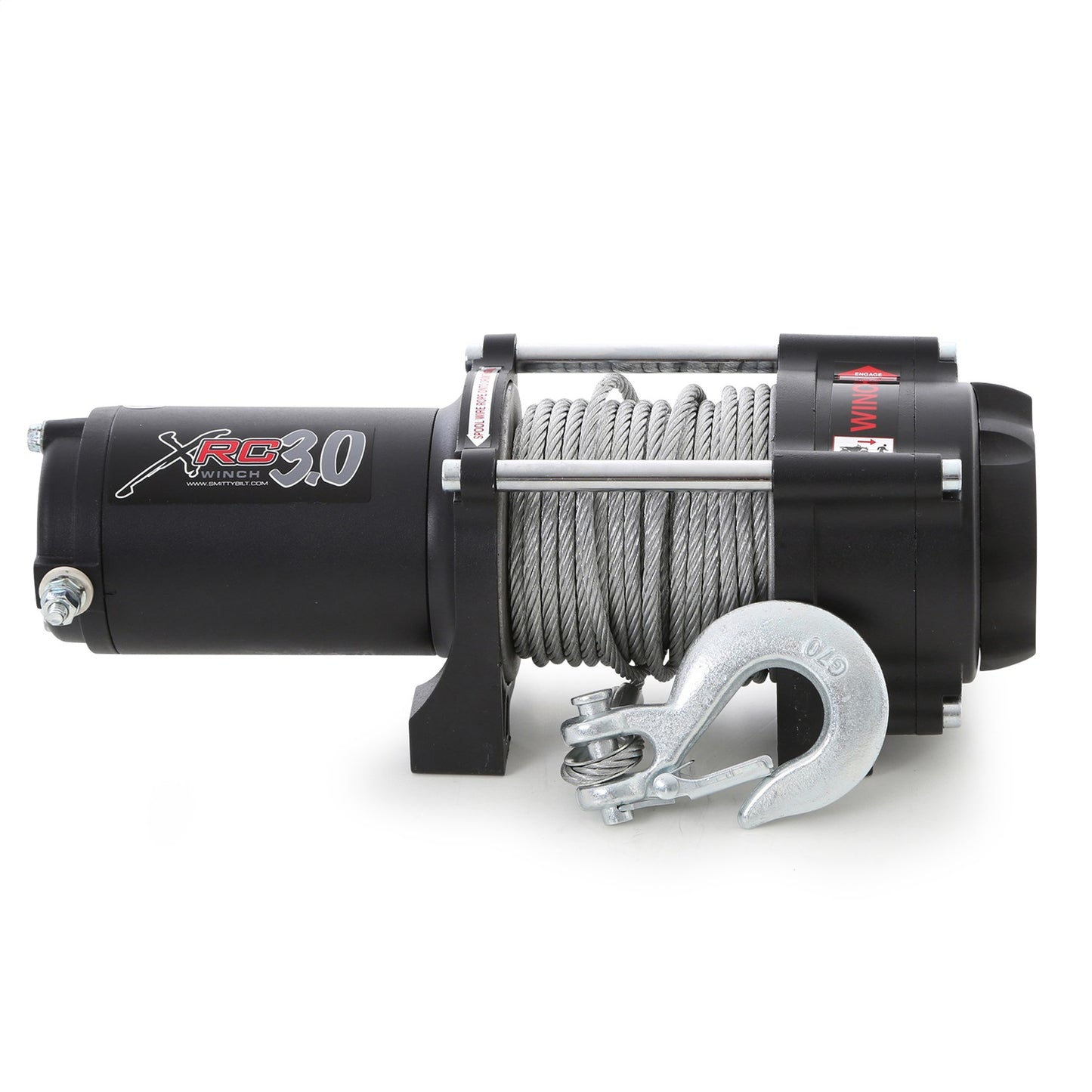 Smittybilt XRC 3.0 Winch Utility Rated Line Pull 3000lbs. 12V 3.9 HP 11.5 ft. Remote Lead 153:1 Gear Ratio 2-Stage Planetary Gear Self Locking Drum Incl. Remote 5.5mm x 10M Cable I 97203