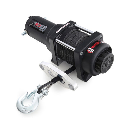 Smittybilt XRC4 Winch Rated Line Pull 4000lbs. 12V 4.19 HP 12 ft. Remote Lead 198:1 Gear Ratio 2-Stage Planetary Gear Self Locking Drum Incl. Remote 30ft Synthetic Rope I 98204