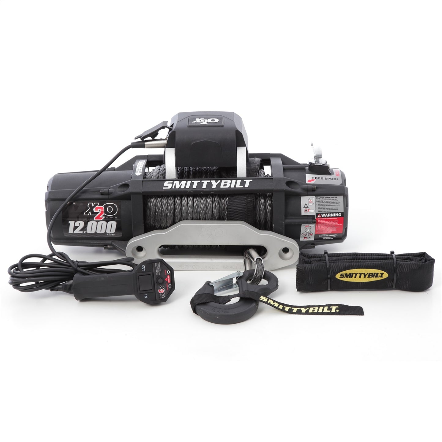 Smittybilt X2o-12K GEN 2 Winch 12000 lb. Rated Line Pull 6.6 hp Synthetic Rope Aluminum Fairlead Textured Black I 98512