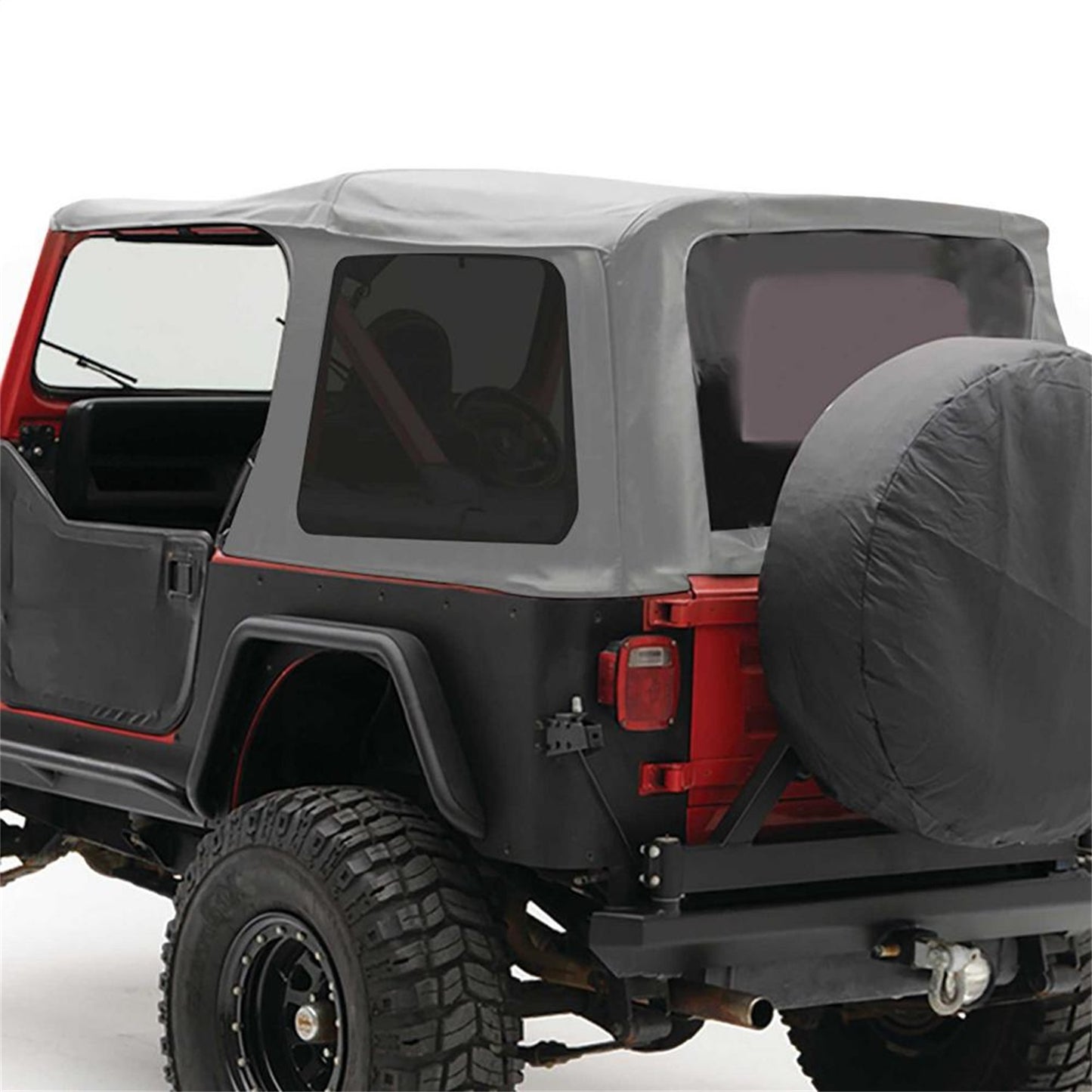 Smittybilt Replacement Soft Top Gray Incl. 2 Front Replacement Upper Door Skins w/Tinted Windows I 9870211