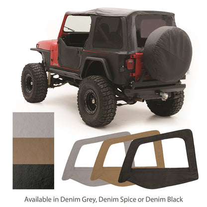 Smittybilt Replacement Soft Top Gray Incl. 2 Front Replacement Upper Door Skins w/Tinted Windows I 9870211