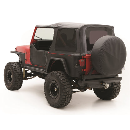 Smittybilt Replacement Soft Top Black Denim Incl. 2 Front Replacement Upper Door Skins w/Tinted Windows I 9870215