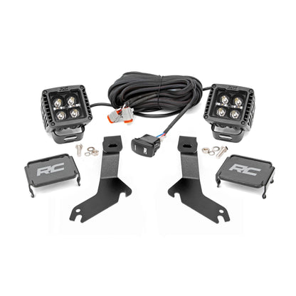 ROUGH COUNTRY LED Light Kit | Ditch Mount | 2" Black Pair | White DRL | Chevy Silverado 1500 (99-06) | 82284