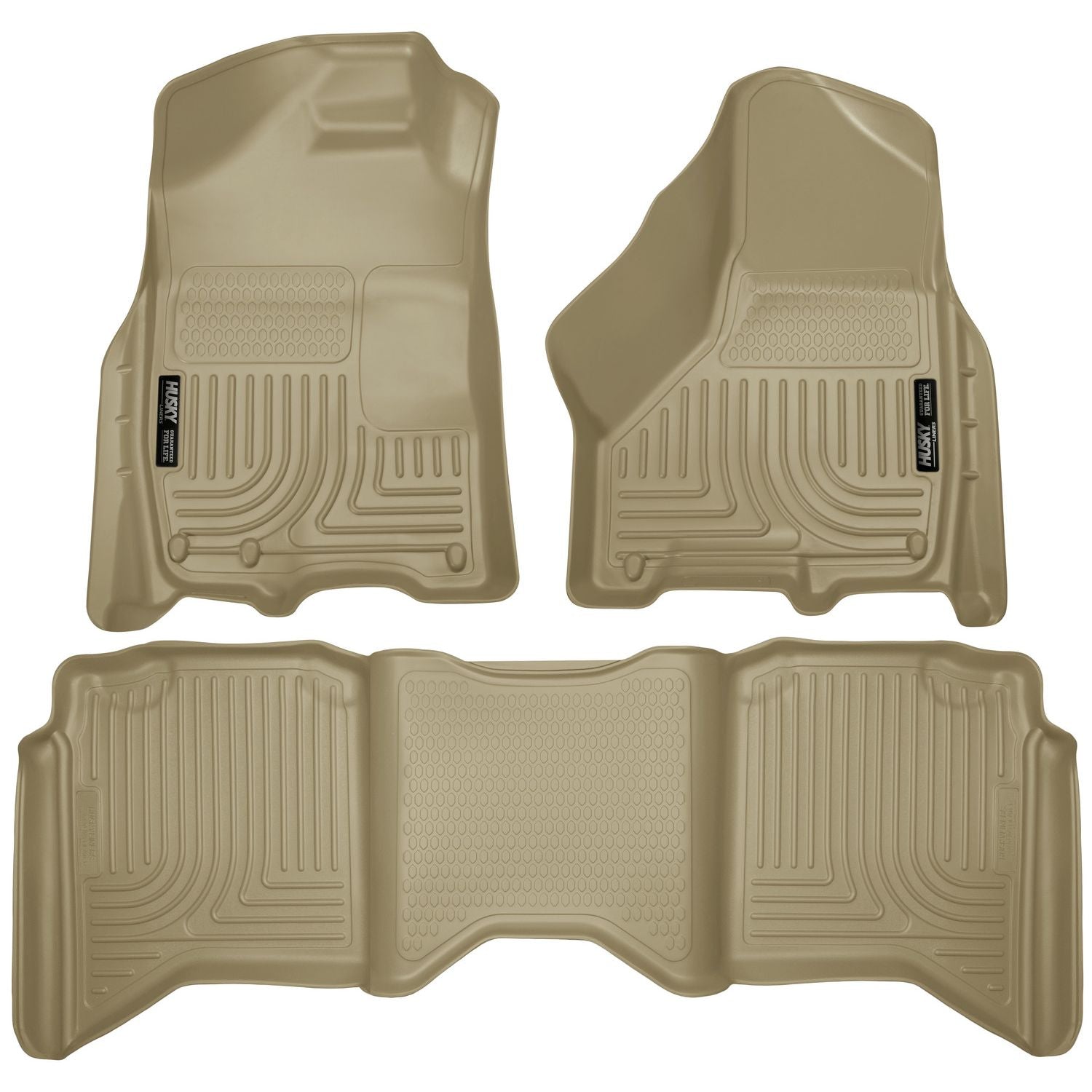Husky Liners | Weatherbeater Front & 2nd Seat Floor Liners For 2009-2024 Ram 1500/2500/3500 Husky Liners | 99003 in beige.