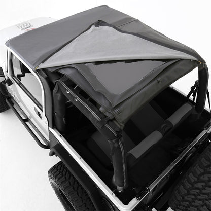 Smittybilt Bowless Combo Top w/Tinted Windows Marine Grade Durable Vinyl Coated Soft Top OEM Diamond Style Fabric 30ml DOT Tinted Glass Black I 9973235